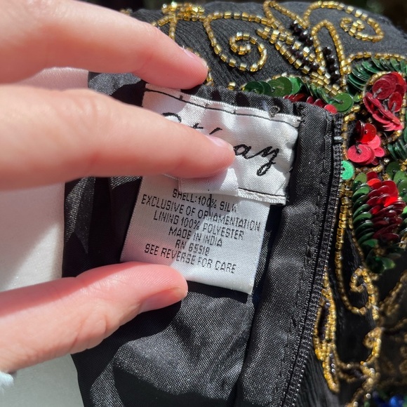 Fairycore Beaded Top | Vintage STENAY | 1980s Silk Sequin Blouse - Picture 9 of 14